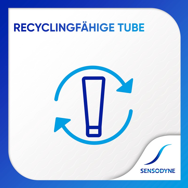 Sensodyne Sensitiv Fluorid Zahncreme, 75ml, tägliche Zahnpasta, bei schmerzempfindlichen Zähnen
