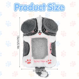 XLIUAX Pack of 2 Photocard Holder, Plush Photo Card Holder, Soft Cartoon Photo Protective Case Idol Cute Card Case for School, Office, Outdoor, Girls, Korean Style Card Case