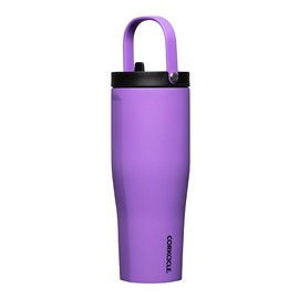 Corkcicle Go Cup XL Insulated Tumbler with Lid and Straw, Varsity Purple, 30 oz – Reusable Water Bottle Keeps Beverages Cold for 12hrs – Cupholder Friendly Tumbler, Leak-Proof Design