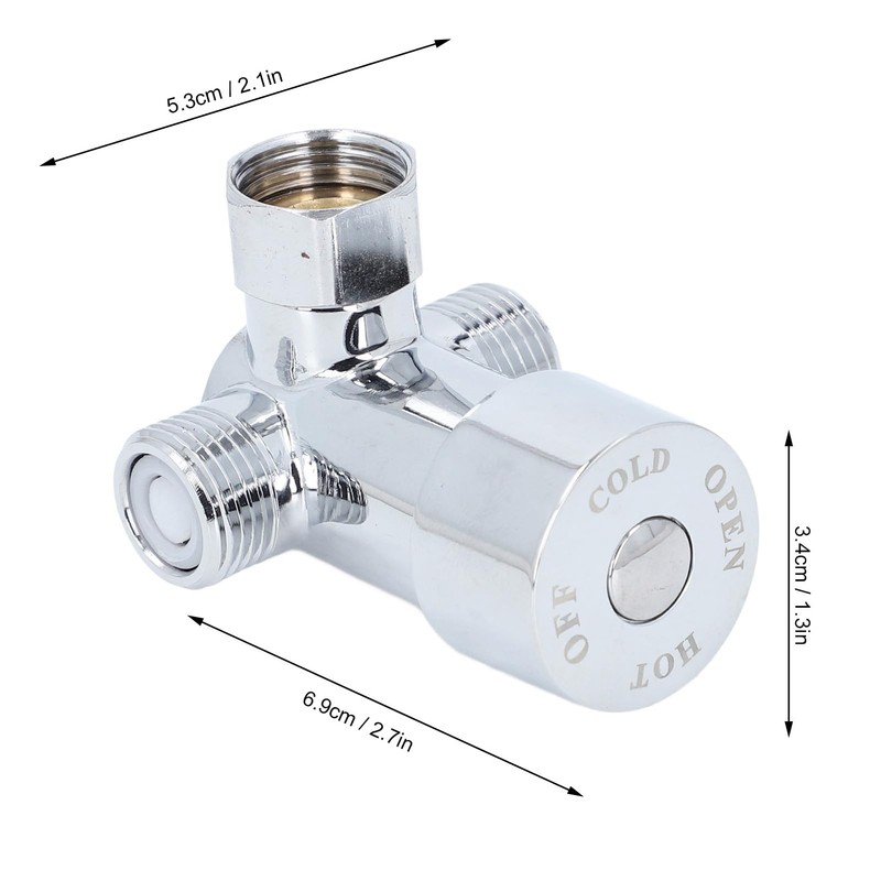 Brass Hot Cold Water Mixing Valve, G1/2 Faucet Temperature Mixer
