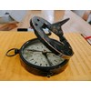 Nautical Maritime Brass Sundial Compass Side Lock Antique Pocket Navigation