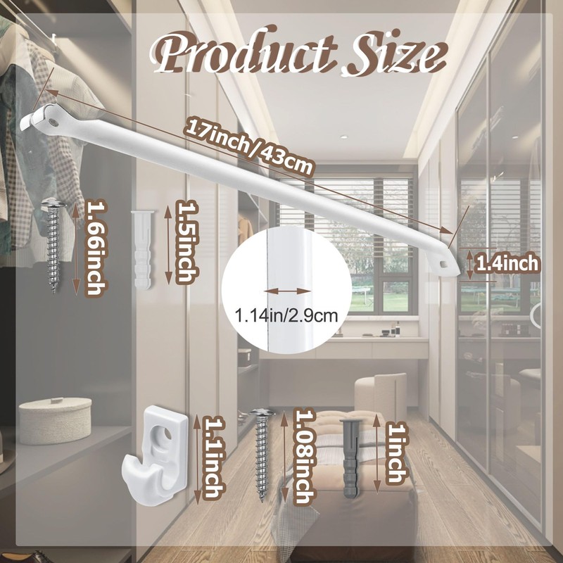 Ojeemii 6PCS 12 Inch Wire Shelf Brackets, Heavy Duty Wire