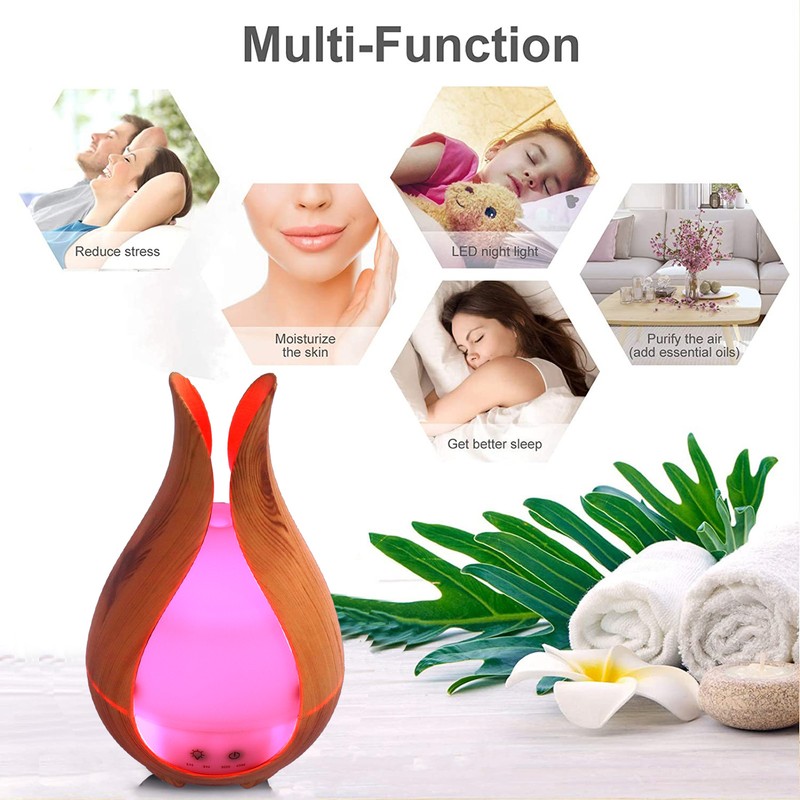 Aromatherapy Humidifier 200ml 100V to 240V Light Wood Grain Diffuser