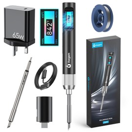 Awgem Soldering Iron Kit, 100W Portable Soldering Iron Kit with C245K Tip, 2S Fast Heating(390°F-840℉), Pre-Set 3 Groups Temperature, Smart Soldering Iron Pen Tool for Precision Repair.