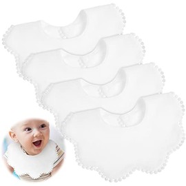 4 Pieces 360 Degree Rotate Soft Drool Bibs Newborn Bibs Cotton Baby Bibs for Drooling Anti Stain Neck Baby Bibs Drool for Boys and Girls Absorbent Baby Bandana Drool Bibs Set for Teething Toddler
