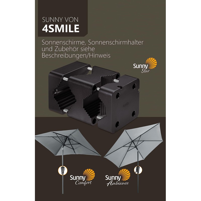 4smile Parasol Holder Balcony Railing - Aluminium Parasol Balcony Holder