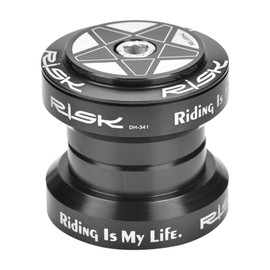 Aoutecen Risk 34 mm Bicycle Straight Tube Bearing Headset, Bicycle Bearing Headset Aluminium Alloy Bicycle Front Wheel Fork Shaft Headset for MTB Mountain Bike Road Bike (Black)