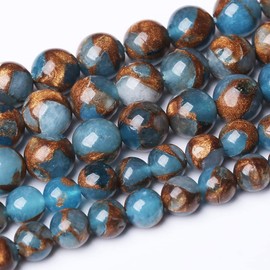 90 piezas de cuentas de piedra de cloisonné azul de 4 mm para hacer joyas, pulseras, collares, accesorios DIY, cuentas de poder curativo de energía AAA de 15" (piedra de cloisonné azul, 4 mm)