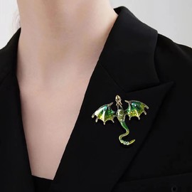 Ucubwfu 7pcs Enamel Alloy Diamond Pterodactyl Brooch, Shirt Sweater Set Jewelry, dragon pin Suit Accessory Pin, Animal Badge Jewelry, Dragon Brooch，dragon accessories Wedding Party Gifts