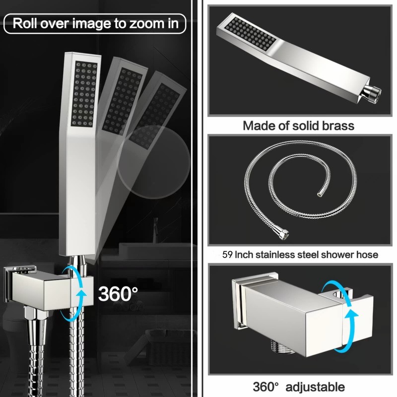 Rain Shower System 12 Inches Shower Head with Handheld Combo