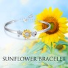 YAFEINI Sunflower Bracelet 925 Sterling Silver Sunflower Bangle Bracelet Ladybug