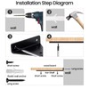 Shelf Brackets, Pack of 4, Triangular Invisible Iron, Heavy Duty,