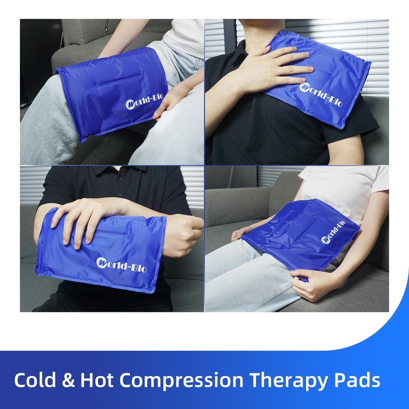 WORLD-BIO Large Flexible Hip Ice Pack 2 packs for Injuries,