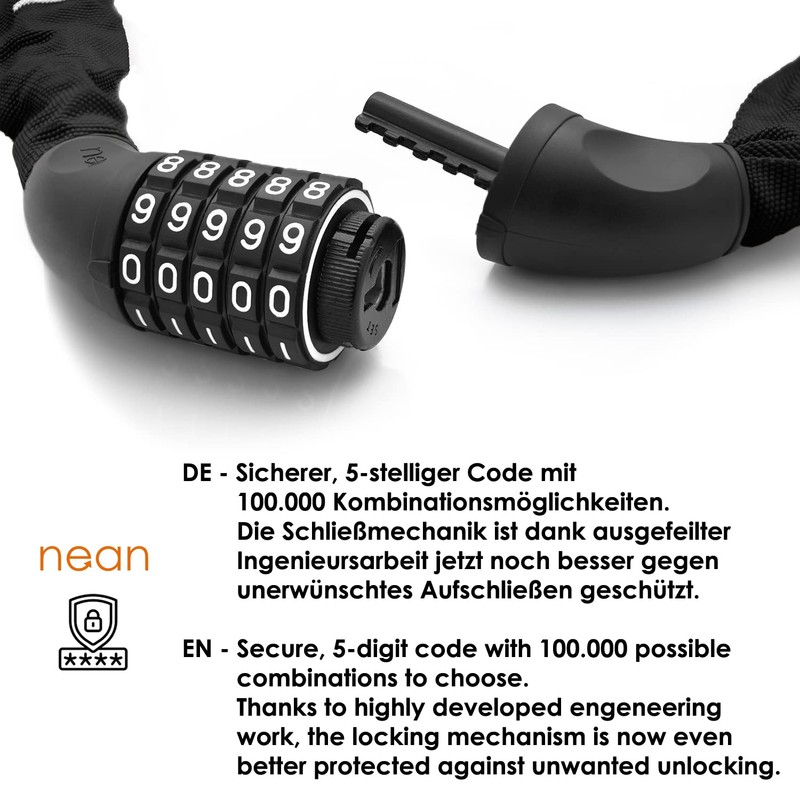 nean Bicycle Chain Lock with a Number Bicycle Chain Lock,