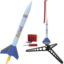 Raketenmodellbau Klima GmbH Ariel model rocket with extensive accessories: Quick assembly kit complete with starting ramp, drifting sets and protective wadding - Landing takes place by parachute