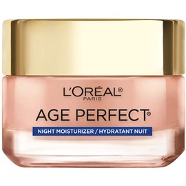 L'Oreal Paris Skincare Age Perfect Rosy Tone Cooling Night Moisturizer, Face Moisturizer to Reactivate Rosy Radiance and Firm skin, more supple skin overnight, 1.7 oz