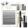 Individual Lashes 144 Cluster-Lashes QUEWEL DIY Eyelash Extensions Kit, Clusters-Eyelash
