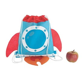 Fun Express ROCKET DRAWSTRING BAGS - Apparel Accessories - VBS Vacation Bible School Supplies/Decor - 12 Pieces