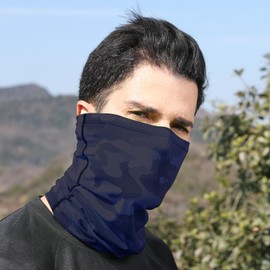 CUBATTY Face Cover, Neck Guard, Cooling Sensation, Breathable, UV Protection, Sun Protection, Neck Cover, Sweat Absorbent, Quick Drying, Neck Warmer, Easy to Breathe, Elastic Material, Running,