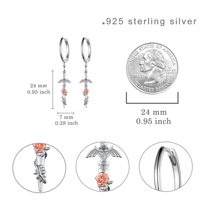 Sword Earrings Sterling Silver Sword Earrings Warriors Jewelry Gifts for