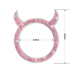 CGEAMDY 2Pcs Auto Start-Stopp-Knopf Abdeckung Glänzend Dekorativen Ring, Legierung Strass Auto Taste Ring, Stilvolle Und Glamouröse Damen Auto Dekorationen(Rosa)