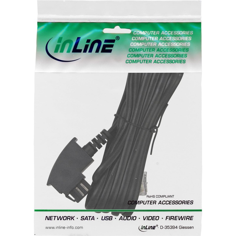 InLine® Connection Cable TAE-N to RJ11 (6P4C) black Black 1