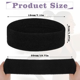 HJZHII Pack of 4 Elastic Headband Men, Sweatband Headband, Sweatband Sports Headband Women's Headband Sport Non-Slip Sweatbands Hair Band Headbands for Yoga Jogging Running Cycling Men