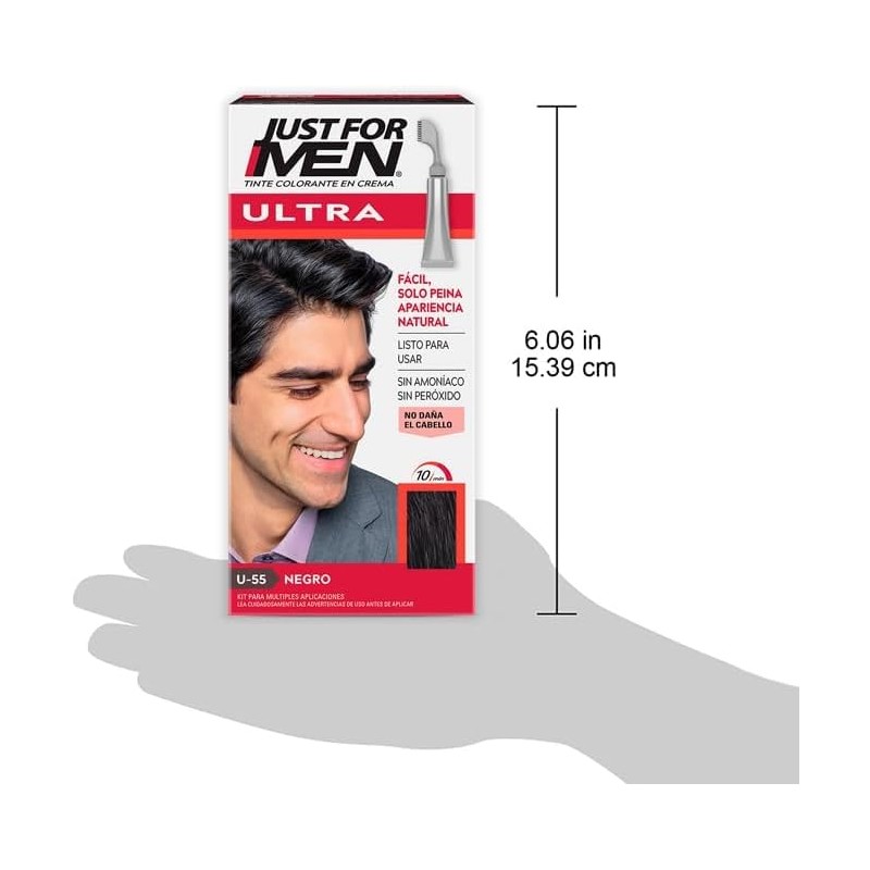 Just For Men Ultra, Tinte para Canas Negro U55 con