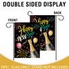 Happy New Year 2026 Small Decorative Garden Flag, Colorful Champagne