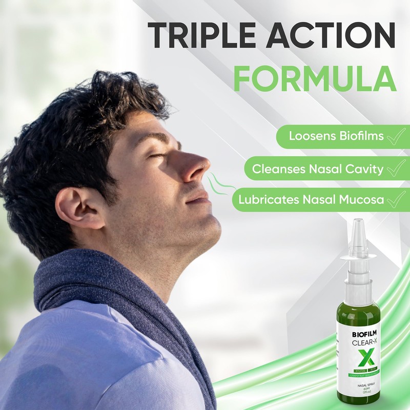 BioFilm Clear-X Nasal Spray with EDTA, Xylitol and Grapefruit Seed