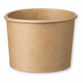 VEPATIM 50 ice cream cups made of kraft paper FSC® round 230 ml brown with lid