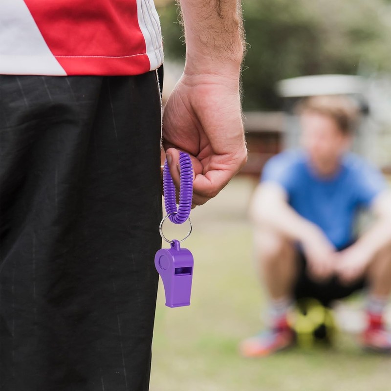 BLEMO Plastic Whistle with Bracelet Keychain, Loud Clear Sound, Multicolored,