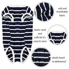 Etdane Dog Diapers Sanitary Panties Physiological Period Shirts Surgical Recovery Suits for Male and Female Dogs White Stripe X-Small