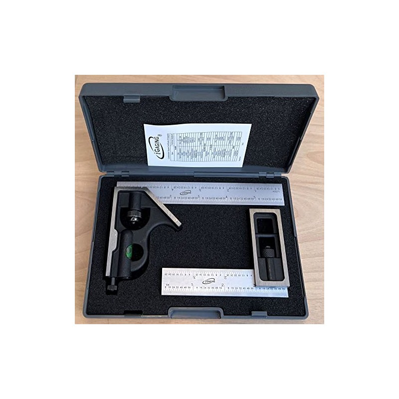 iGaging Square Set 4" Double Square and 6" Combination Square