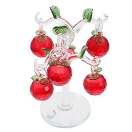 FOMIYES 1 Set Crystal Apple Tree Delicate Crystal Decor Hand Decor Office Desk Figurine Vintage Bookshelf Hand Blown Figurines Car Ornaments for Dashboard Car Decoration Money Wedding Red