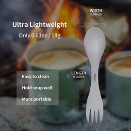 Tibest 2 in 1 Titanium Spoon and Fork Combo Backpacking Utensils Lightweight Eco-Friendly Spork for Camping Backpacking Hiking Travel etc (2 Pack), 2024-B