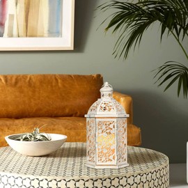 NEEDOMO Lanterns Decorative Indoor, 13.8" Vintage Outdoor Lantern, Metal Candle Holders Lantern Decor for Patio, Front Porch, Wedding, Shelf, Farmhouse Table Decor