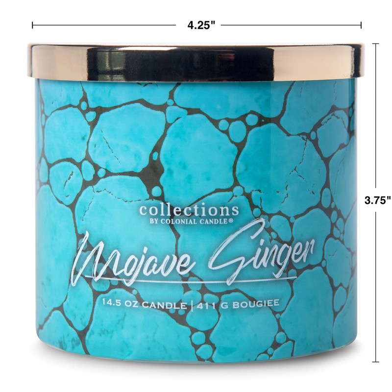 Colonial Candle Mojave Ginger Scented Jar Candle, Desert Collection, Natural,