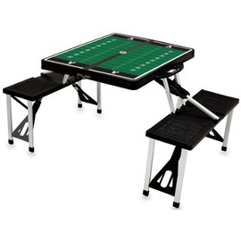 App State Mountaineers - Picnic Table Portable Folding Table with Seats, (Black)