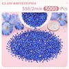 BELLEBOOST 5000PCS SS6/2mm Crystal Rhinestones (Blue/Sapphire), Bedazzling Flatback Glass Rhinestones for Crafting DIY Nail Art Makeup Decoration, Gems Diomand Charms for Tumbler Shoes Clothing Mug