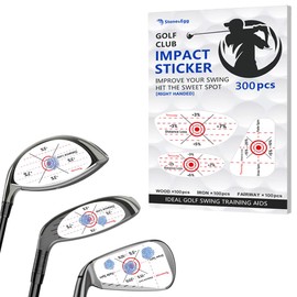 Golf Impact Tape, Self-Teaching Sweet Spot and Consistency Analysis, Golf Club Impact Stickers for Iron, Wood & Fairway Clubs, Non-Residue, Swing Training Aid Impact Labels
