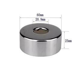 2 x Diameter 21 mm (1/2 inch) Cover Rosette Stainless Steel, Threaded Rosette Tap, Tap Cover, Pipe Cover, Rosette for Shower Fittings, Taps, Radiators (Silver, 60 x 25)