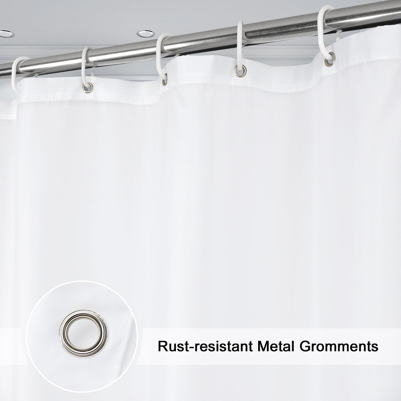 EurCross Long White Shower Curtain Liner 72 x 78 inches,
