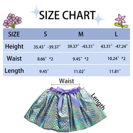 Rainbow Tutu Skirts, Layered Tulle Dance Skirt with Bow, Mermaid Scale Pattern，Toddler Girls Skirts' & Skorts, Purple, 4-6 Years