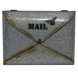 NACH Tom Industrial Post Marked Mailbox, Galvanized Metal,