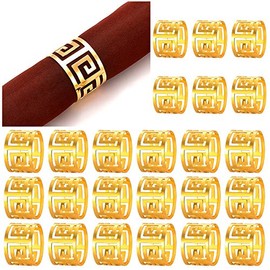 BSJELL Gold Napkin Rings Set of 24 Round Circle Metal Napkin Ring Holder for Dinner Table Decorations Wedding Holiday Parties Everyday (Gold,24pcs Circle)