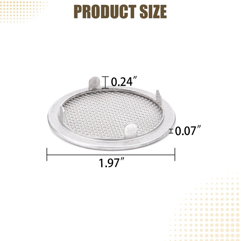 Circular Screen Vent Cover, 2-Inch Diameter, Metal Mesh, 6-Pack