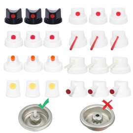 24PCS Spray Paint Caps & Nozzles Kit – Adapter Set for Male Cans, Spray Can Nozzle, Artist-Grade Spray Control Kit, Graffiti Spray Paint Caps,Bottle Nozzle Replacement