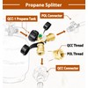 CALPOSE Propane Splitter, Propane Tank Y Splitter Adapter with Gauge,