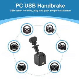 Jectse Truck Racing Games Handbrake, PC USB Handbrake for G27 G29 G920 G923 T300 T300RS T GT, Real Car Handbrake Valve, Large Brake Handle Ball, ATS ETS2 Games